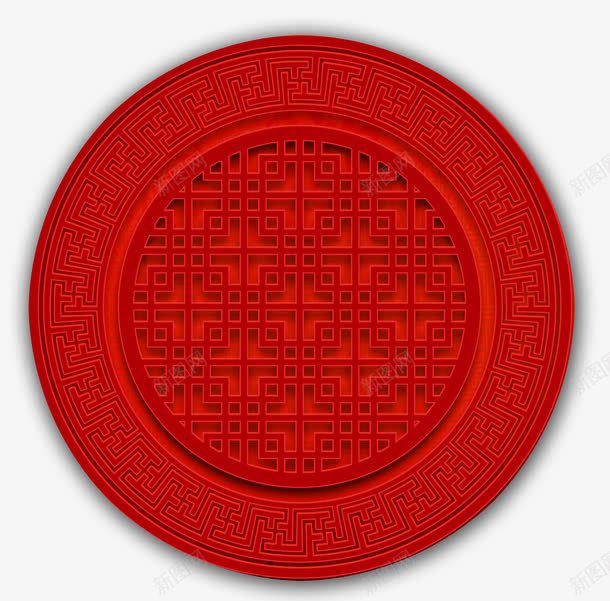 红色中国风圆形花纹元素png免抠素材_88icon https://88icon.com 中国风 元素 免抠PNG 圆形 红色 花纹