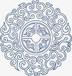 蓝色花纹背景图案素材