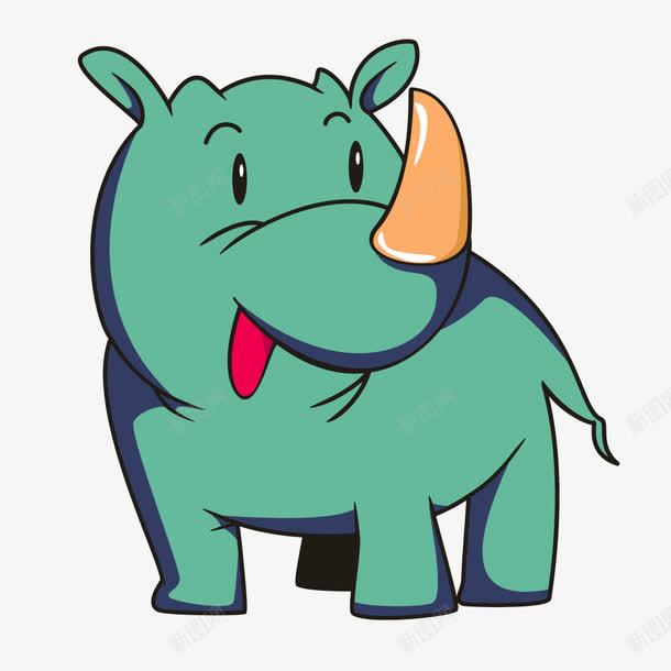 动物蓝色犀牛卡通png免抠素材_88icon https://88icon.com 动物 卡通 犀牛 蓝色