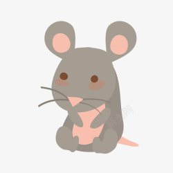 手绘可爱的小老鼠矢量图素材