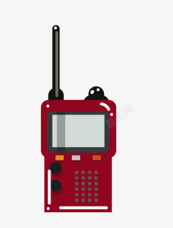 红色传呼机手机矢量图素材