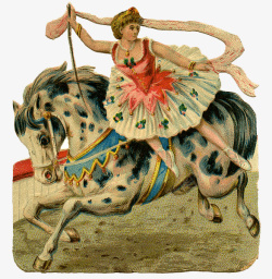 油画女人骑马素材