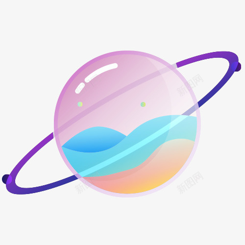 彩色星空星球png免抠素材_88icon https://88icon.com 彩色 恒星 星环 星球 梦幻