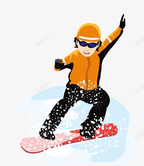 卡通男孩滑滑板png免抠素材_88icon https://88icon.com 卡通 卡通人物 滑雪 男孩 雪板