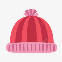 红粉色卡通冬季帽子矢量图素材