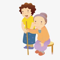 扶老奶奶的女儿素材