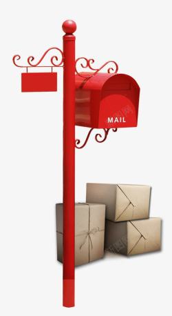红色信箱纸盒素材