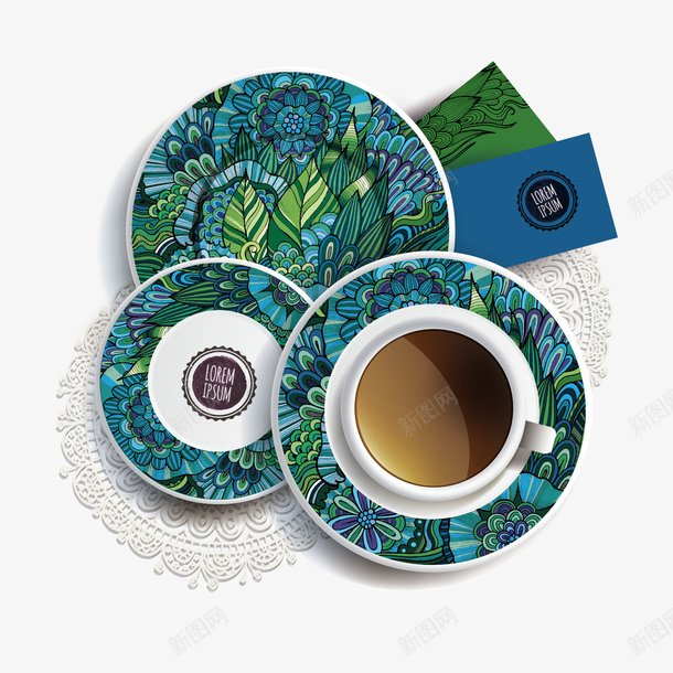 咖啡花纹装饰图案矢量图ai免抠素材_88icon https://88icon.com 咖啡 花纹 装饰图案 矢量图