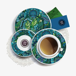 咖啡花纹装饰图案矢量图素材