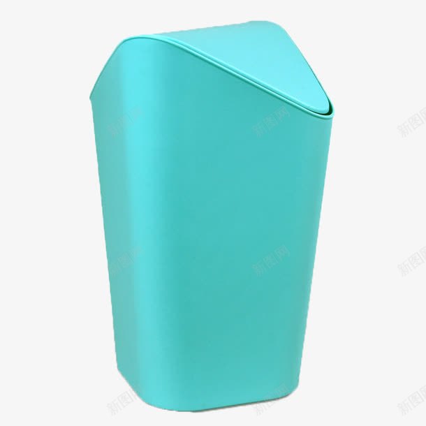 创意转角垃圾桶png免抠素材_88icon https://88icon.com 产品实物 塑料 盖式收纳桶 蓝色