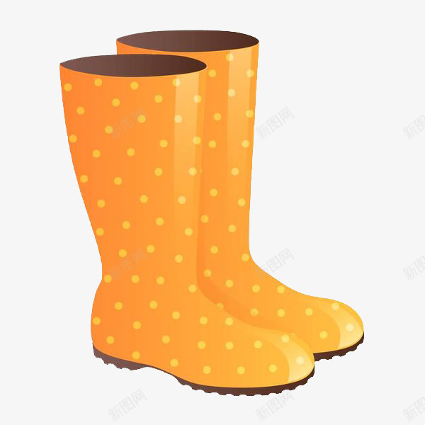 卡通可爱插图橙色波点雨靴png免抠素材_88icon https://88icon.com 卡通 可爱插图 橙色 橙色雨鞋 橡胶雨鞋 波点雨靴 黄色雨鞋