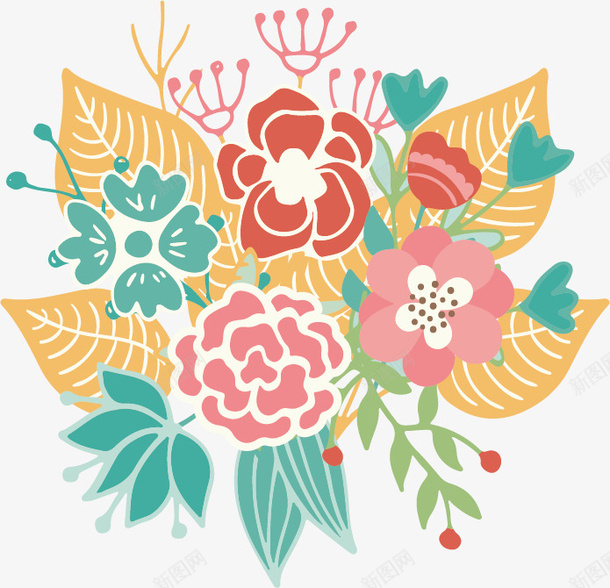 装饰花环元素矢量图ai免抠素材_88icon https://88icon.com 漂亮 花环 花簇 装饰 矢量图