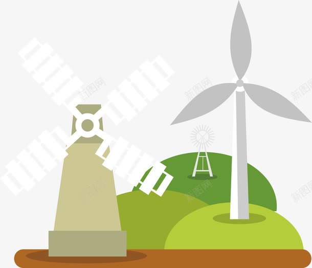 风力发电设备png免抠素材_88icon https://88icon.com 环境保护 绿色能源 风力发电