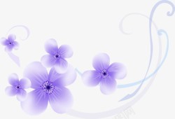 卡通手绘紫色唯美花素材