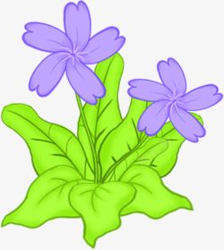 手绘紫色花卉素材