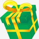 爱心礼盒矢量绿色圣诞礼盒装饰图标图标