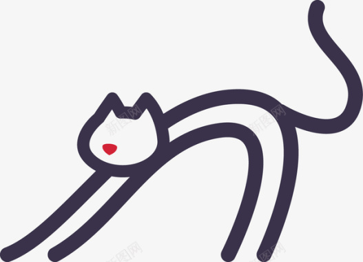 创意线条猫矢量图图标图标
