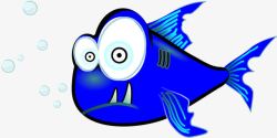 卡通食人鱼蓝色的食人鱼高清图片