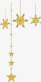 手绘黄色星星新年装饰素材