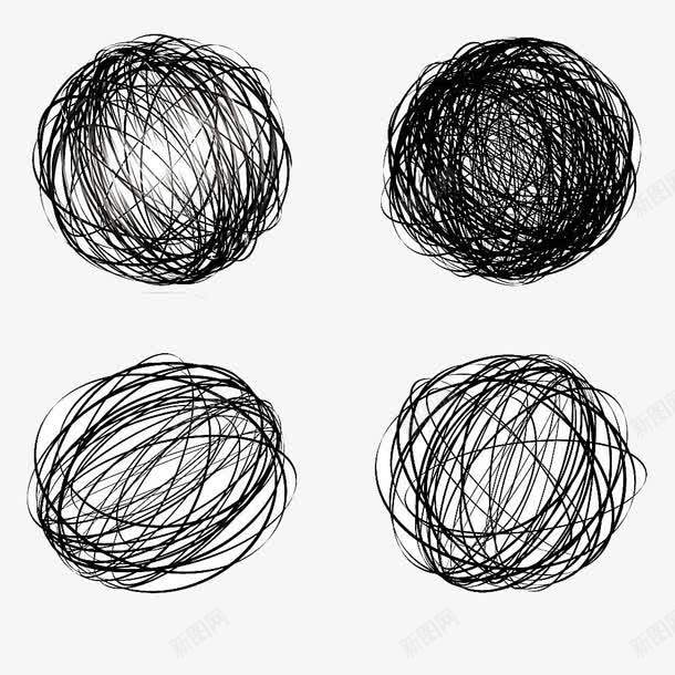 黑白线条圆形插画png免抠素材_88icon https://88icon.com 圆形 插画 线条 黑白