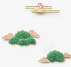 绿色中国风背景装饰图案素材