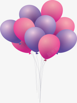 粉紫色浪漫的气球矢量图素材