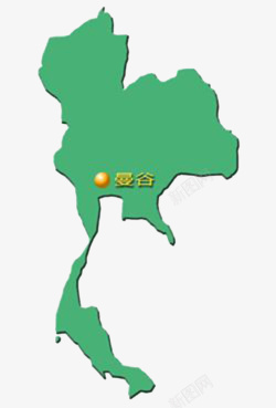 绿色立体泰国地图素材
