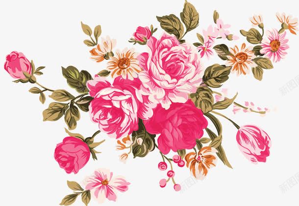 粉色手绘唯美花朵植物装饰png免抠素材_88icon https://88icon.com 植物 粉色 花朵 装饰