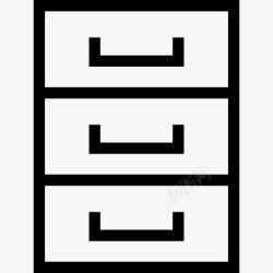 三抽屉三抽屉柜图标高清图片