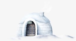 白色冬日雪景建筑素材