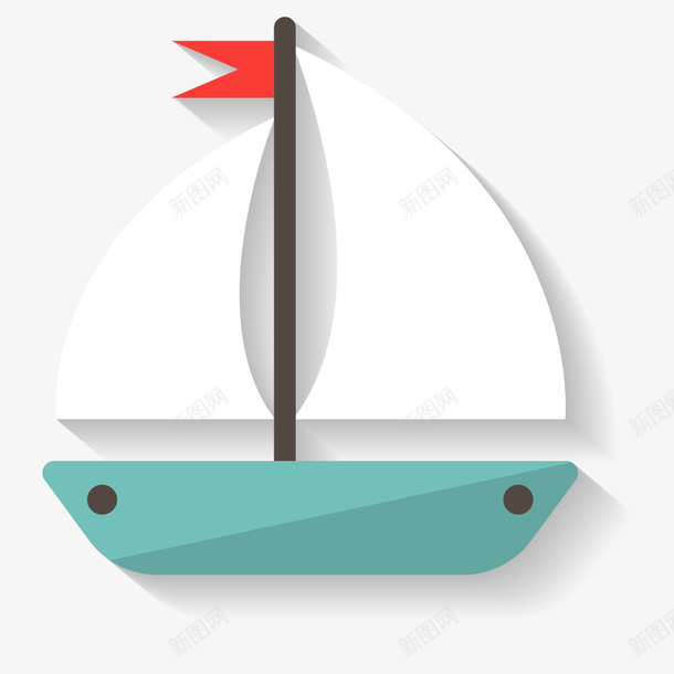 彩色的小船png免抠素材_88icon https://88icon.com png图形 png装饰 小船 手绘 装饰