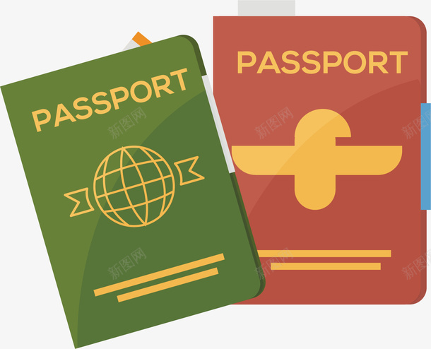 水彩卡通护照矢量图ai免抠素材_88icon https://88icon.com 创意 卡通 手绘 护照 方便 水彩 设计 矢量图