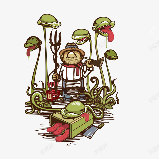 卡通手绘植物创意插画矢量图ai免抠素材_88icon https://88icon.com 创意插画 卡通手绘 植物 矢量图