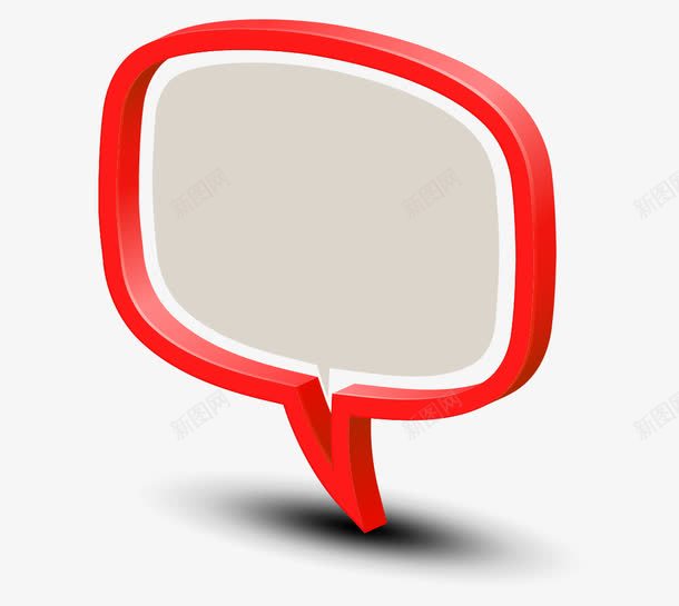卡通立体对话框红色的方形png免抠素材_88icon https://88icon.com 卡通 立体对话框红色的方形