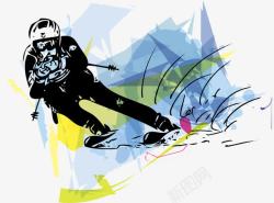 滑雪运动员插图素材