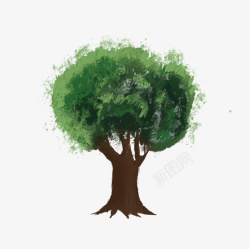 手绘绿色植物树木素材