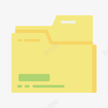 黄色扁平化文件夹卡通图标矢量图图标