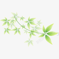 绿色花纹装饰叶子素材