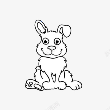 兔子免抠素材手绘简笔兔子图标图标