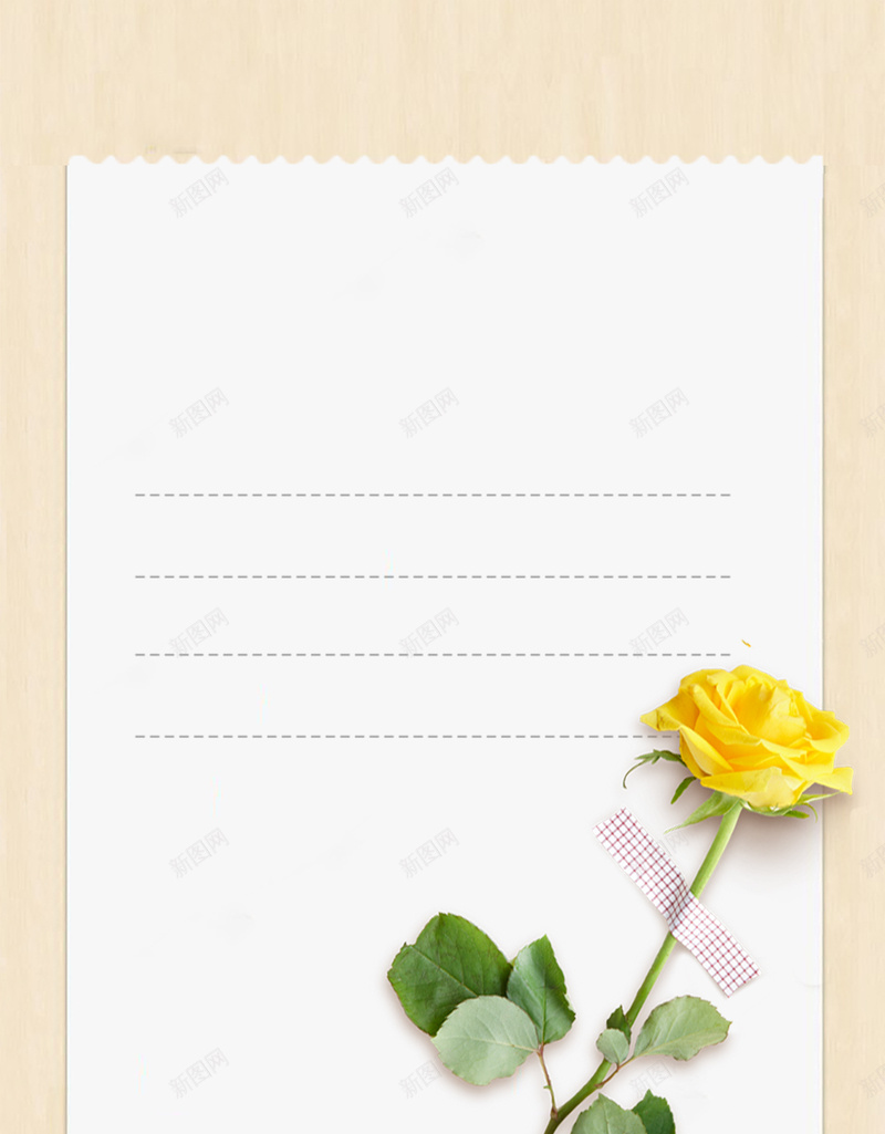 信纸黄色玫瑰jpg设计背景_88icon https://88icon.com 信纸 信边框 玫瑰 背景 黄色