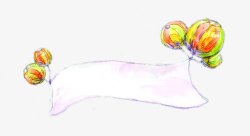 手绘彩色气球标签装饰素材