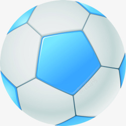 卡通手绘蓝色足球素材