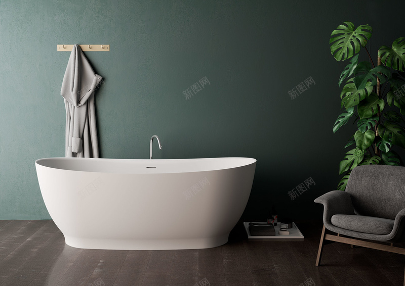 浴室浴缸北欧风jpg设计背景_88icon https://88icon.com 室内 泡澡 洗澡 浴室 浴缸