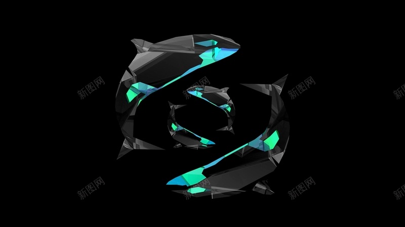 水晶简约黑色鲸鱼jpg设计背景_88icon https://88icon.com 循环 水晶 简约 素材 鲸鱼 黑色底图