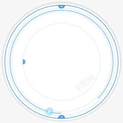 蓝色圆形创意标签素材