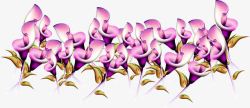 紫色手绘花朵植物装饰节日素材