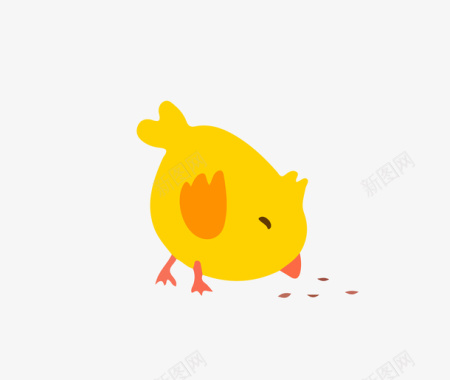 小鸡吃食矢量图图标图标