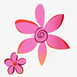 粉红花卉彩绘背景素材