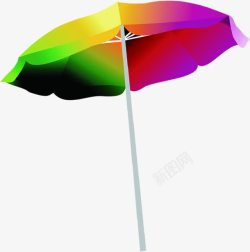 彩色卡通炫彩遮阳伞素材