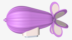 漂浮的3d小球C4D粉紫色热气球高清图片